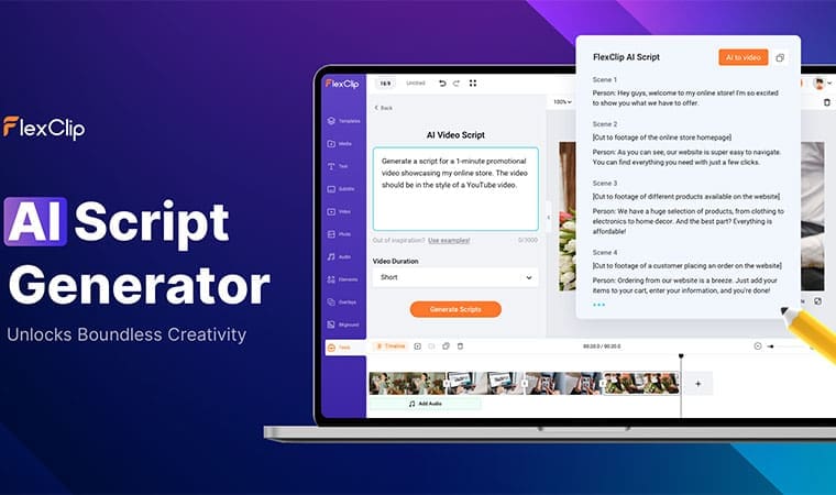 KI Video Script Programm von FlexClip